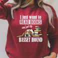 Cute Kids Read Books & Pet My Basset Hound Dog Lover Raglan Sleeve Sweatshirt Heather Dust