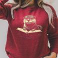 Cute Otter Wearing Glasses Reading Book Librarian Teacher Raglan Sleeve Sweatshirt Heather Dust Cute Otter Wearing Glasses Reading Book Librarian Teacher Raglan Sleeve Sweatshirt Heather Dust