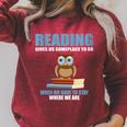 Cute Owl Reading Book Lover Positive Saying Raglan Sleeve Sweatshirt Heather Dust