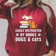 Cute Pet Animals Book Easily Distracted By Dogs Cats & Books Raglan Sleeve Sweatshirt Heather Dust Cute Pet Animals Book Easily Distracted By Dogs Cats & Books Raglan Sleeve Sweatshirt Heather Dust