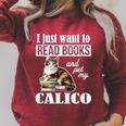 Cute Read Books Calico Cat Lover For Men Women Girls Kids Raglan Sleeve Sweatshirt Heather Dust