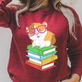 Cute Rodent Pet Bookworms Books And Guinea Pig Raglan Sleeve Sweatshirt Heather Dust