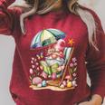 Cute Summer Relaxing Gnome Art For Book Lovers Raglan Sleeve Sweatshirt Heather Dust