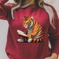 Cute Tiger Is Reading a Book Reading Tiger Raglan Sleeve Sweatshirt Heather Dust Cute Tiger Is Reading a Book Reading Tiger Raglan Sleeve Sweatshirt Heather Dust