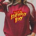 Dad Of The Birthday Boy Fun Comic Book Graphic Raglan Sleeve Sweatshirt Heather Dust