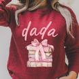 Dada Book First Chapter Birthday Girl Coquette Bow Matching Raglan Sleeve Sweatshirt Heather Dust