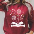 Dandelion Floral Book Reading Lovers Graphics Raglan Sleeve Sweatshirt Heather Dust Dandelion Floral Book Reading Lovers Graphics Raglan Sleeve Sweatshirt Heather Dust