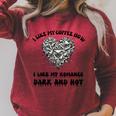 Dark Romance Coffee Lover Spicy Books Bookish Merch Women Raglan Sleeve Sweatshirt Heather Dust