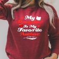 My Daughter Is My Favorite Author Book Novel Writer Raglan Sleeve Sweatshirt Heather Dust