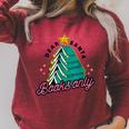 Dear Santa Books Only Christmas Book Tree Raglan Sleeve Sweatshirt Heather Dust
