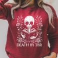 Death By TBR Reading Book Lover Bookworm Bibliophile Reader Raglan Sleeve Sweatshirt Heather Dust