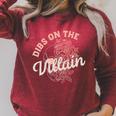 Dibs On The Villain Dark Romance Books Women Smutty Merch Raglan Sleeve Sweatshirt Heather Dust