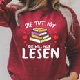 Die Tut Nix Die Will Nur Books Reading Reading Raglan Sleeve Sweatshirt Heather Dust