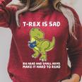 Dinosaur Book Lover T Rex Sad Arms Too Short To Reader Premium Tri-Blend Raglan Sleeve Sweatshirt Heather Dust