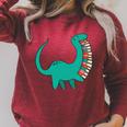 Dinosaur Carrying Book Reading Bookworm Librarian Raglan Sleeve Sweatshirt Heather Dust