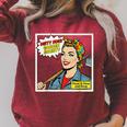 Dirty Hoes Garden Society Comic Book Style Women Raglan Sleeve Sweatshirt Heather Dust