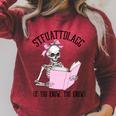 Dirty Romance Skeleton Reading Smut Smutty Book STFUATTDLAGG Comfort Colors Crop Top Raglan Sleeve Sweatshirt Heather Dust