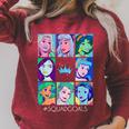 Disney Princess Comic Book Artwork SquadGoals Raglan Sleeve Sweatshirt Heather Dust