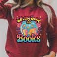Diving Deep Into Books Oceanic Imagination Raglan Sleeve Sweatshirt Heather Dust