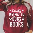 Dog Lover Book Lover Reading Books And Dogs Dog Raglan Sleeve Sweatshirt Heather Dust
