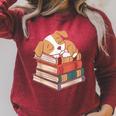 Dog Reading Book Pajama Sleep Raglan Sleeve Sweatshirt Heather Dust