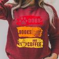 Dogs Books And Coffee Dog Book Reader Lover Raglan Sleeve Sweatshirt Heather Dust Dogs Books And Coffee Dog Book Reader Lover Raglan Sleeve Sweatshirt Heather Dust