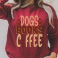 Dogs Books Coffee Lover Raglan Sleeve Sweatshirt Heather Dust