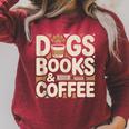 Dogs Books And Coffee Raglan Sleeve Sweatshirt Heather Dust
