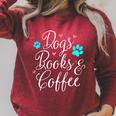 Dogs Books And Coffee T-Shirt Raglan Sleeve Sweatshirt Heather Dust