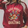 Dogs Books And Quilting Raglan Sleeve Sweatshirt Heather Dust