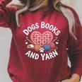 Dogs Books And Yarn Crocheting Raglan Sleeve Sweatshirt Heather Dust