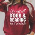 Dogs And Reading I Love Dogs I Love Reading And Books Raglan Sleeve Sweatshirt Heather Dust