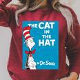 Dr Seuss The Cat In The Hat Book Cover Raglan Sleeve Sweatshirt Heather Dust