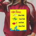 Dr Seuss One Fish Two Fish Book Cover Premium Tri-Blend Raglan Sleeve Sweatshirt Heather Dust