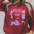 Dracula Comic Book Officially Licensed Raglan Sleeve Sweatshirt Heather Dust