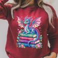 Dragon Book Fantasy Reading Raglan Sleeve Sweatshirt Heather Dust