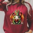Dragon With Book Raglan Sleeve Sweatshirt Heather Dust