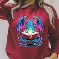 Dragon Reading Book Lover Raglan Sleeve Sweatshirt Heather Dust