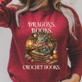 Dragons Books Crochet Hooks Raglan Sleeve Sweatshirt Heather Dust