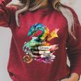 Dragons And Books Watercolor Fantasy Dragon Lover Theme Raglan Sleeve Sweatshirt Heather Dust