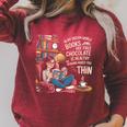 In My Dream World Books Are Free Chocolate Is Healthy Raglan Sleeve Sweatshirt Heather Dust