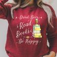 Drink Beer Read Books Be Happy Book For Readers Raglan Sleeve Sweatshirt Heather Dust