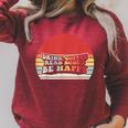 Drink Coffee Read Books Be Happy Retro Vintage Sunset Raglan Sleeve Sweatshirt Heather Dust