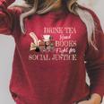 Drink Tea Read Books Fight For Social Justice Raglan Sleeve Sweatshirt Heather Dust Drink Tea Read Books Fight For Social Justice Raglan Sleeve Sweatshirt Heather Dust