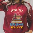 Drink Tea Read Books Be Happy Tea Drinker Book Lovers Raglan Sleeve Sweatshirt Heather Dust Drink Tea Read Books Be Happy Tea Drinker Book Lovers Raglan Sleeve Sweatshirt Heather Dust