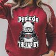 Dyslexia Therapist Teacher Dyslexic Therapy Panda Book Heart Raglan Sleeve Sweatshirt Heather Dust