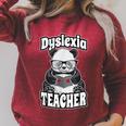 Dyslexia Teacher Therapist Dyslexic Therapy Panda Book Heart Raglan Sleeve Sweatshirt Heather Dust