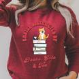 Easily Distracted By Books Cats Tea Book Lovers Librarians Raglan Sleeve Sweatshirt Heather Dust
