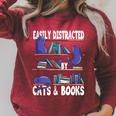 Easily Distracted By Cats And Book Bookworm Cat Lover For Men Women Raglan Sleeve Sweatshirt Heather Dust Easily Distracted By Cats And Book Bookworm Cat Lover For Men Women Raglan Sleeve Sweatshirt Heather Dust