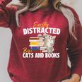 Easily Distracted By Cats And Books Bookworm Pet Lover Raglan Sleeve Sweatshirt Heather Dust Easily Distracted By Cats And Books Bookworm Pet Lover Raglan Sleeve Sweatshirt Heather Dust